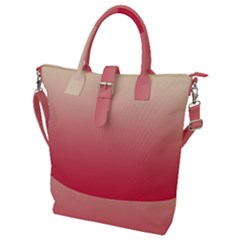 Cream Yellow To Crimson Red Linear Gradient Buckle Top Tote Bag by GradientsOmbre