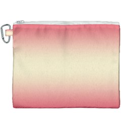 Crimson Red To Cream Yellow Bilinear Gradient Canvas Cosmetic Bag (xxxl) by GradientsOmbre