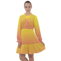 Electric Yellow To Coral Pink Linear Gradient All Frills Dress by GradientsOmbre