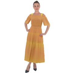 Electric Yellow To Coral Pink Bilinear Gradient Shoulder Straps Boho Maxi Dress  by GradientsOmbre