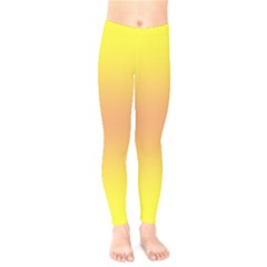 Electric Yellow To Coral Pink Bilinear Gradient Kids  Classic Winter Leggings by GradientsOmbre