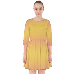 Coral Pink To Electric Yellow Bilinear Gradient Smock Dress by GradientsOmbre