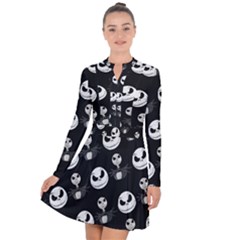 Jack Print, White, Before, Plain, Black, Simple, Christmas Long Sleeve Panel Dress by kyorashop23