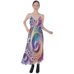 Abstract Fractal Art Swirl Pattern Tie Back Maxi Dress by Salmanaz77
