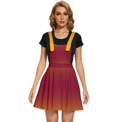 Amber Orange To Burgundy Red Bilinear Gradient Apron Dress by GradientsOmbre