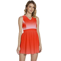 Pink Lace To Scarlet Red Bilinear Gradient Sleeveless High Waist Mini Dress by GradientsOmbre