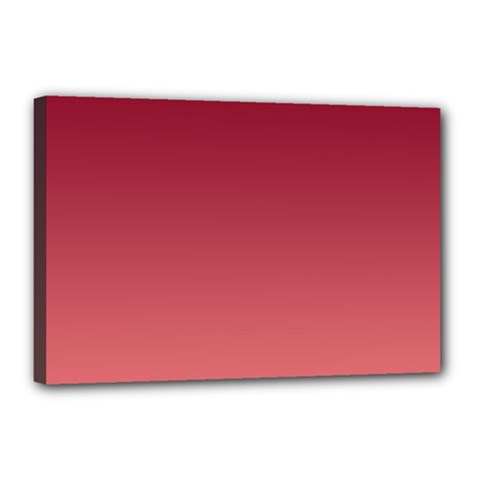 Burgundy Red To Coral Pink Linear Gradient Canvas 18  X 12  (stretched) by GradientsOmbre