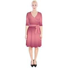 Burgundy Red To Coral Pink Bilinear Gradient Wrap Up Cocktail Dress by GradientsOmbre