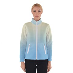 Cream Yellow To Baby Blue Linear Gradient Women s Bomber Jacket by GradientsOmbre