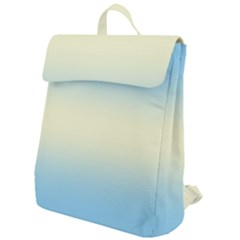 Baby Blue To Cream Yellow Bilinear Gradient Flap Top Backpack by GradientsOmbre
