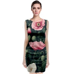 Poppy Flower Plant Petals Bloom Classic Sleeveless Midi Dress by Grandong