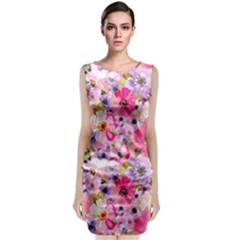 Pattern Seamless Texture Daisies Classic Sleeveless Midi Dress by Grandong