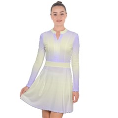 Pale Violet To Cream Yellow Bilinear Gradient Long Sleeve Panel Dress by GradientsOmbre