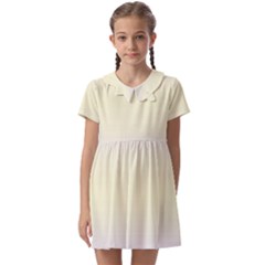 Pale Violet To Cream Yellow Bilinear Gradient Kids  Asymmetric Collar Dress by GradientsOmbre