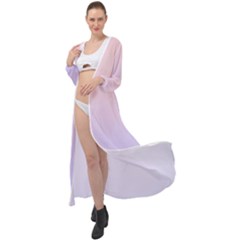 Pale Pink To Pale Violet Linear Gradient Maxi Chiffon Beach Wrap by GradientsOmbre