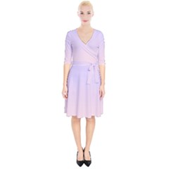 Pale Violet To Pale Pink Linear Gradient Wrap Up Cocktail Dress by GradientsOmbre