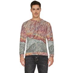 Red And Gray Rock Texture Print Men s Fleece Sweatshirt by dflcprintsclothing