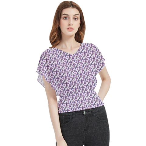 Boho Pattern 2 Butterfly Chiffon Blouse by designsbymallika