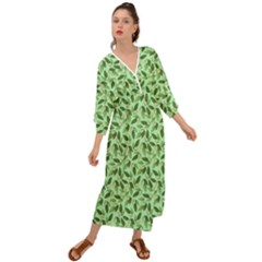 Leaves Pattern Texture Seamless Grecian Style  Maxi Dress by Hannah976