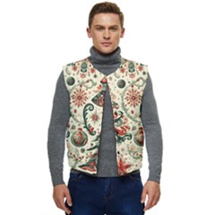 Christmas Tree Snow Men s Button Up Puffer Vest	 by Bedest