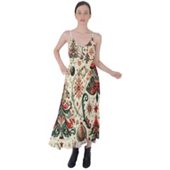 Christmas Tree Snow Tie Back Maxi Dress by Bedest