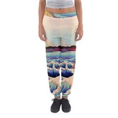 Wave Japanese Mount Fuji Ocean Women s Jogger Sweatpants by Bedest
