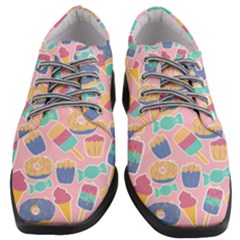 Ice Cream Donut Sweets Candie Women Heeled Oxford Shoes by Apenda