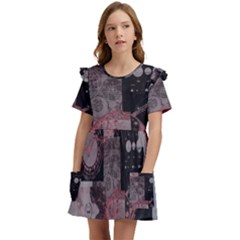 Aesthetic , Aesthetic, Dark Kids  Frilly Sleeves Pocket Dress by kyorashop23