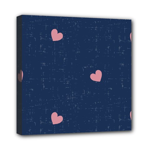 Corazones, Blue, Pattern Mini Canvas 8  X 8  (stretched) by kyorashop23