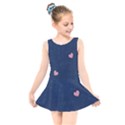 Corazones, Blue, Pattern Kids  Skater Dress Swimsuit View1