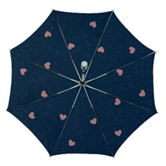 Corazones, Blue, Pattern Automatic Folding Umbrella With Case (medium) by kyorashop23