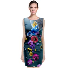 Falling Flowers, Art, Coffee Cup Classic Sleeveless Midi Dress by kyorashop23