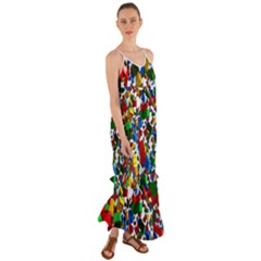 Falling Lego Bricks, Desenho, Fall, Games Cami Maxi Ruffle Chiffon Dress by kyorashop23