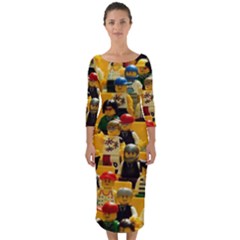 Lego People, Games Quarter Sleeve Midi Bodycon Dress by kyorashop23