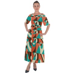Retro Colorful Background, Retro Abstraction Shoulder Straps Boho Maxi Dress  by kyorashop23