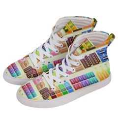Supermarket Shelf Products Snacks Women s Hi-top Skate Sneakers by Cemarart