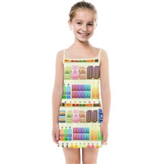 Supermarket Shelf Products Snacks Kids  Summer Sun Dress by Cemarart