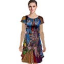 Castle Building Stained Glass Cap Sleeve Nightdress View1