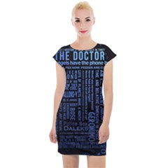 Doctor Who Tardis Cap Sleeve Bodycon Dress by Cemarart