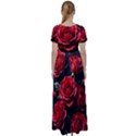 Red Roses High Waist Short Sleeve Maxi Dress View2