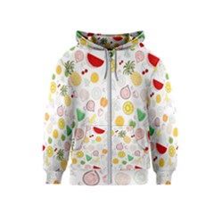 Pattern Seamless Texture Fruit Kids  Zipper Hoodie by Sabxi