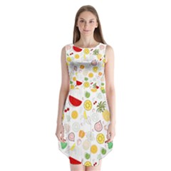 Pattern Seamless Texture Fruit Sleeveless Chiffon Dress   by Sabxi