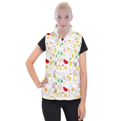 Pattern Seamless Texture Fruit Women s Button Up Vest by Sabxi