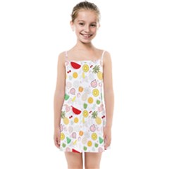 Pattern Seamless Texture Fruit Kids  Summer Sun Dress by Sabxi
