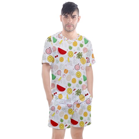 Pattern Seamless Texture Fruit Men s Mesh T-shirt And Shorts Set by Sabxi