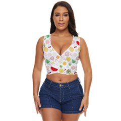 Pattern Seamless Texture Fruit Women s Sleeveless Wrap Top by Sabxi