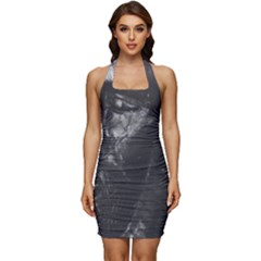 Bob Marley Sleeveless Wide Square Neckline Ruched Bodycon Dress by bestdesignintheworld