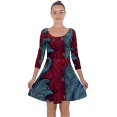 Cranes Quarter Sleeve Skater Dress by bestdesignintheworld