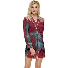 Birds Long Sleeve Satin Robe by bestdesignintheworld