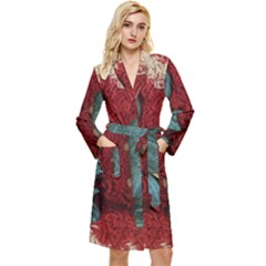 Birds Long Sleeve Velvet Robe by bestdesignintheworld